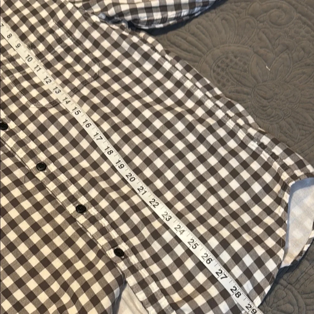 J. Crew White and Gray Casual Button Down Shirt